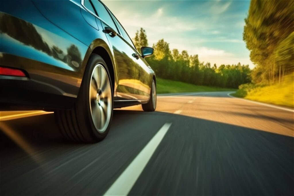 Voiture de location sur autoroute